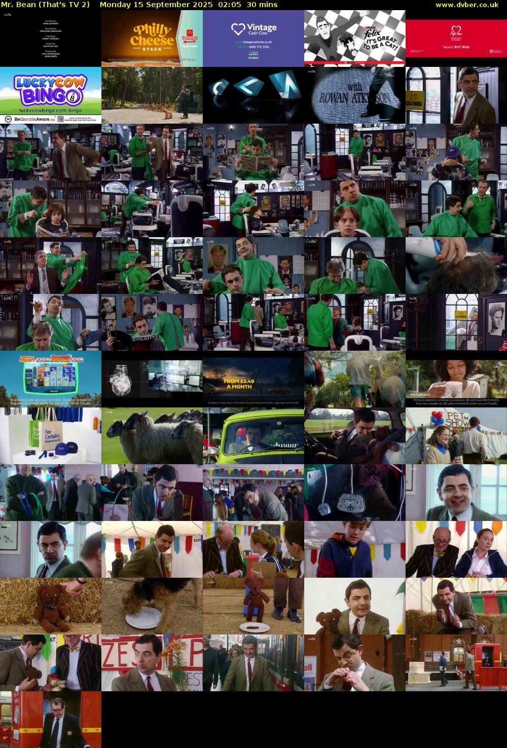 Mr. Bean (That's TV 2) Monday 15 September 2025 02:05 - 02:35