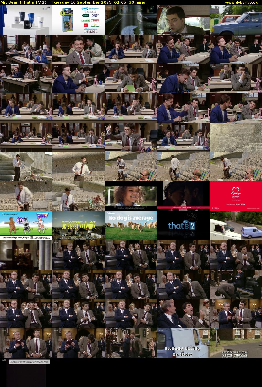 Mr. Bean (That's TV 2) Tuesday 16 September 2025 02:05 - 02:35