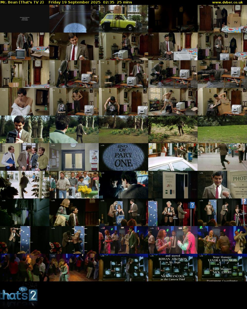 Mr. Bean (That's TV 2) Friday 19 September 2025 02:35 - 03:00
