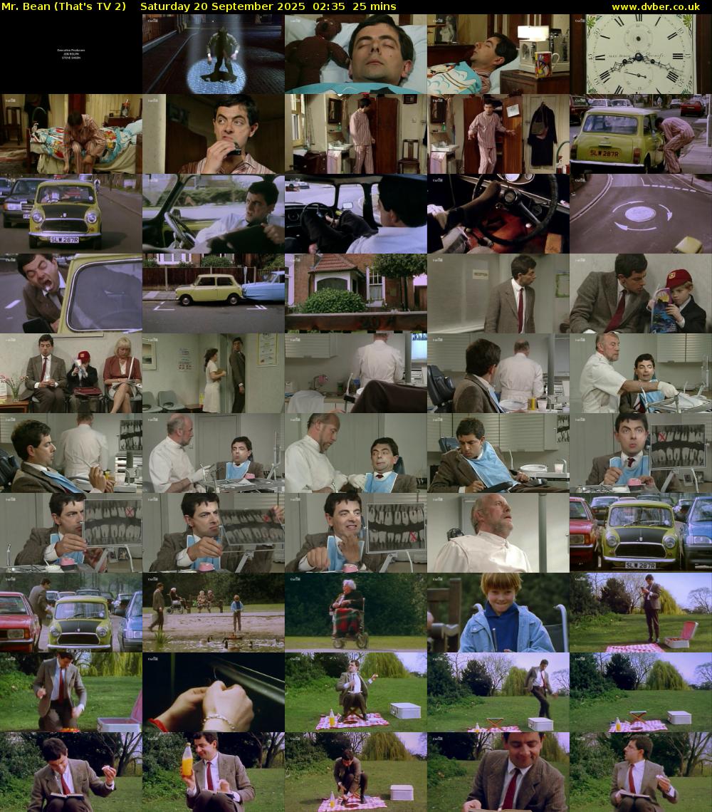 Mr. Bean (That's TV 2) Saturday 20 September 2025 02:35 - 03:00