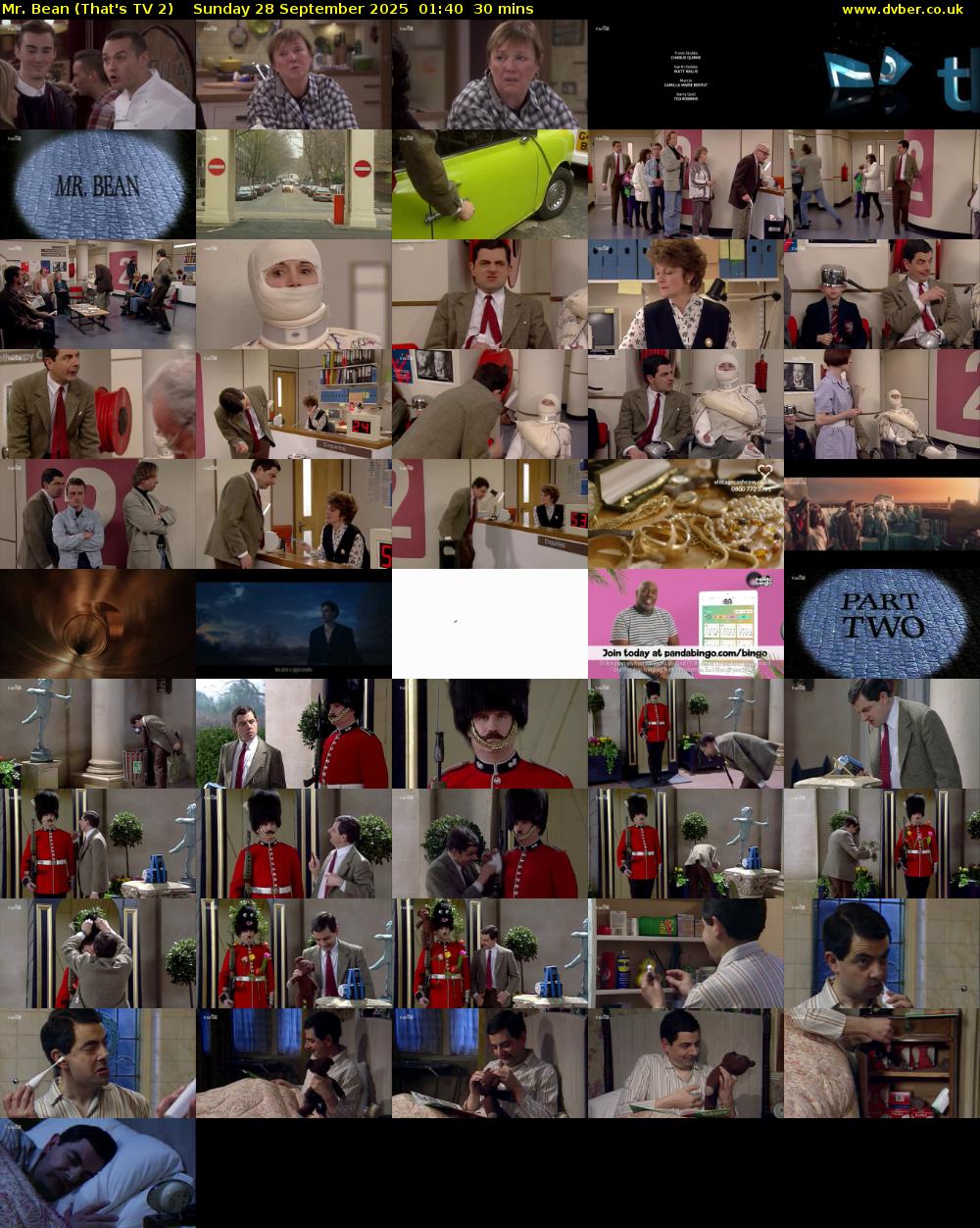 Mr. Bean (That's TV 2) Sunday 28 September 2025 01:40 - 02:10