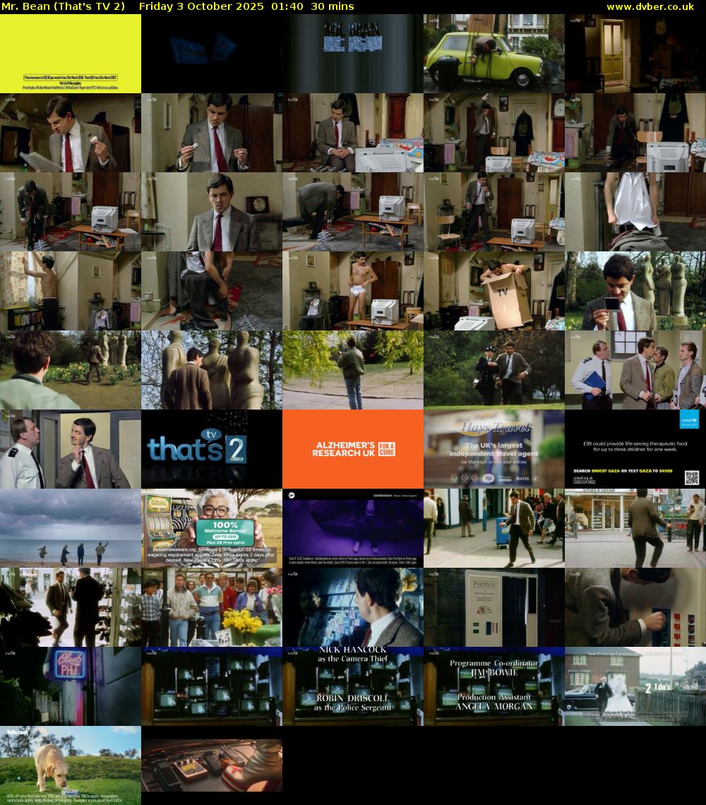 Mr. Bean (That's TV 2) Friday 3 October 2025 01:40 - 02:10