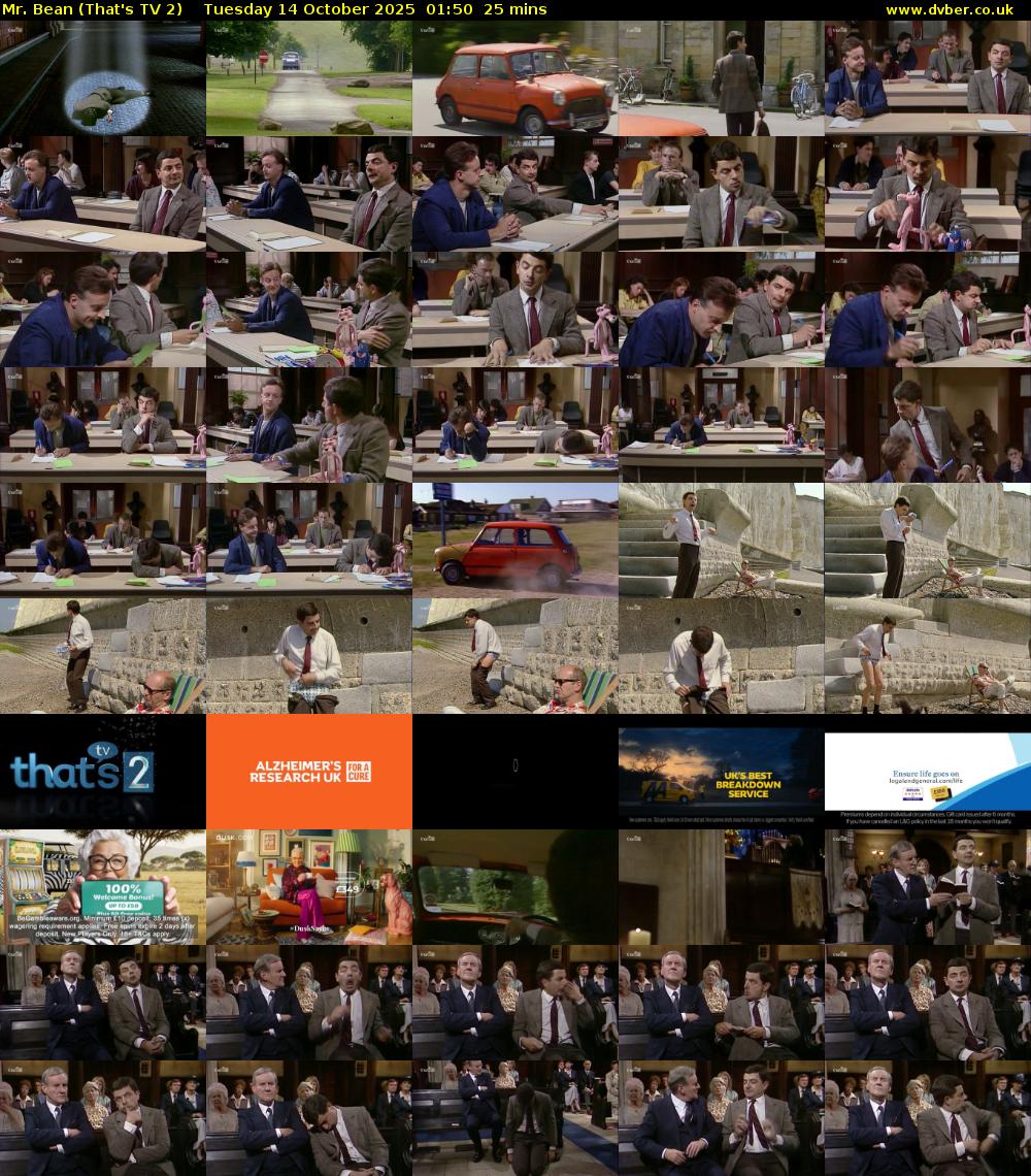 Mr. Bean (That's TV 2) Tuesday 14 October 2025 01:50 - 02:15