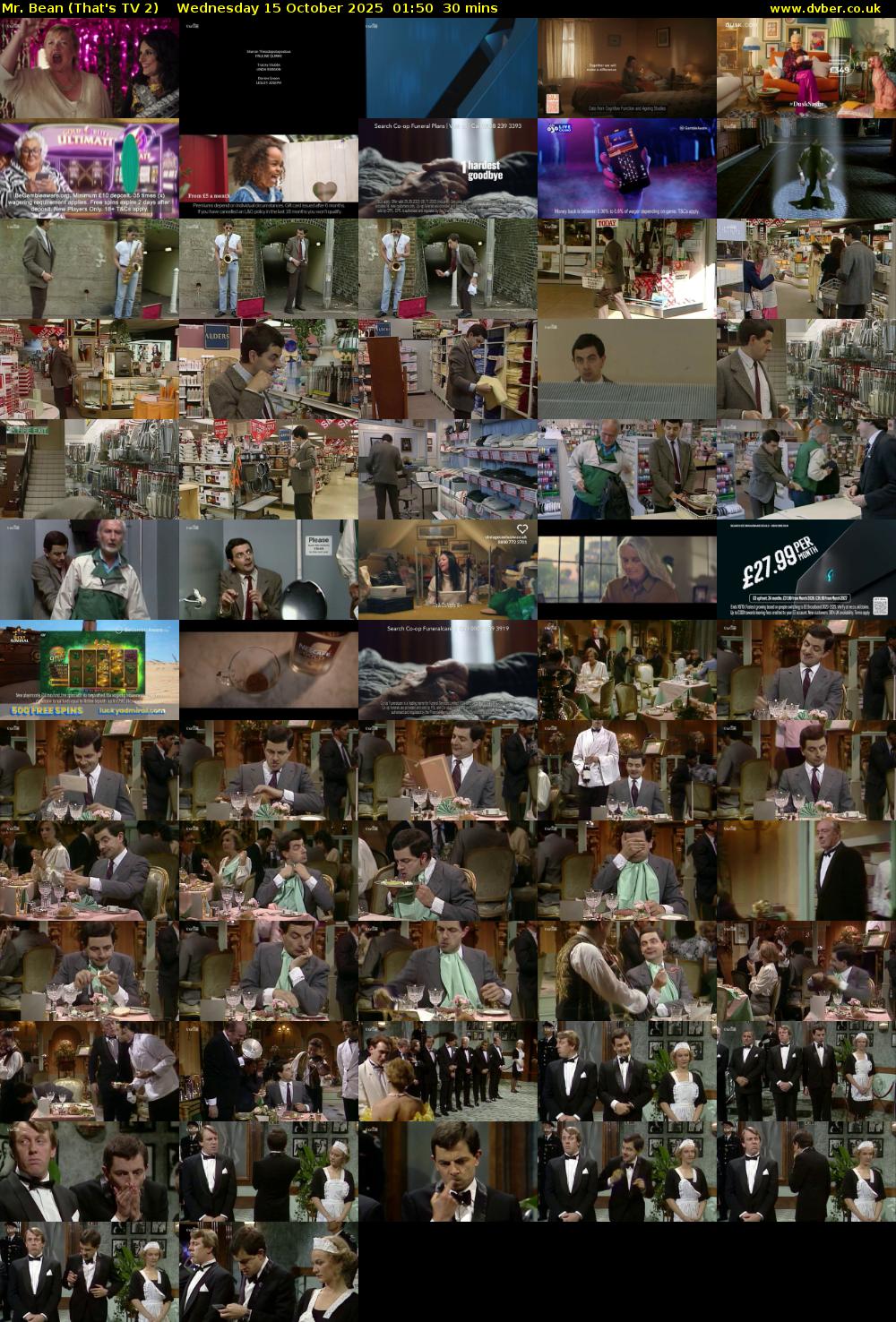 Mr. Bean (That's TV 2) Wednesday 15 October 2025 01:50 - 02:20