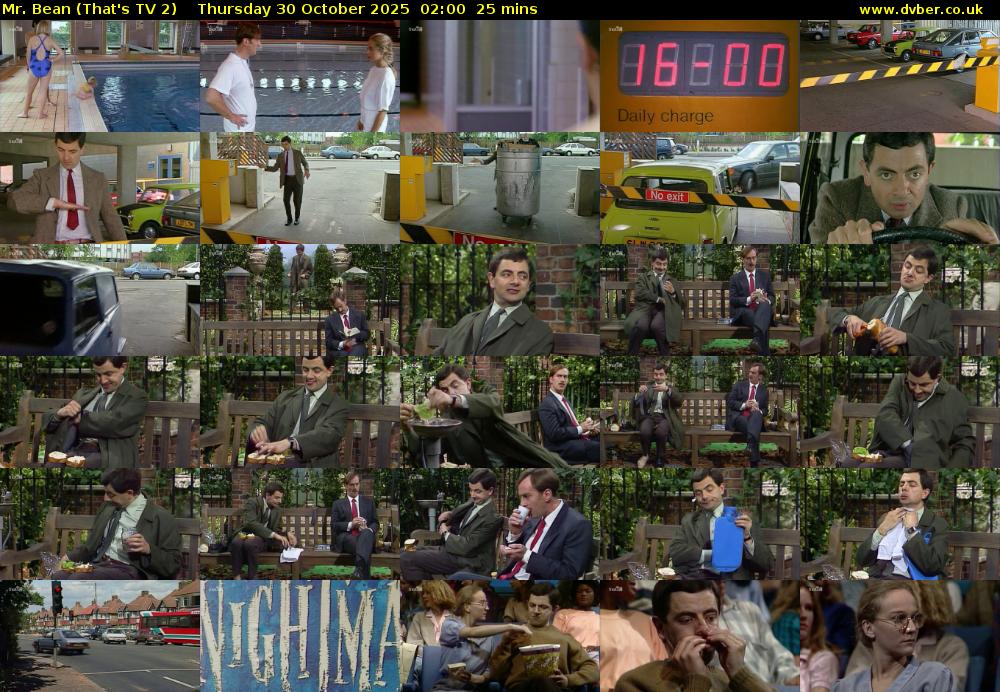 Mr. Bean (That's TV 2) Thursday 30 October 2025 02:00 - 02:25