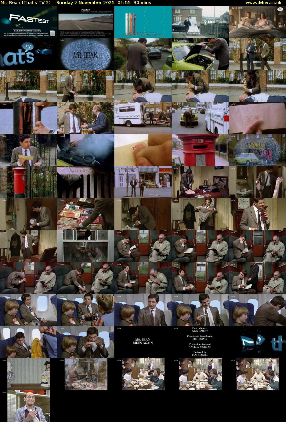 Mr. Bean (That's TV 2) Sunday 2 November 2025 01:55 - 02:25