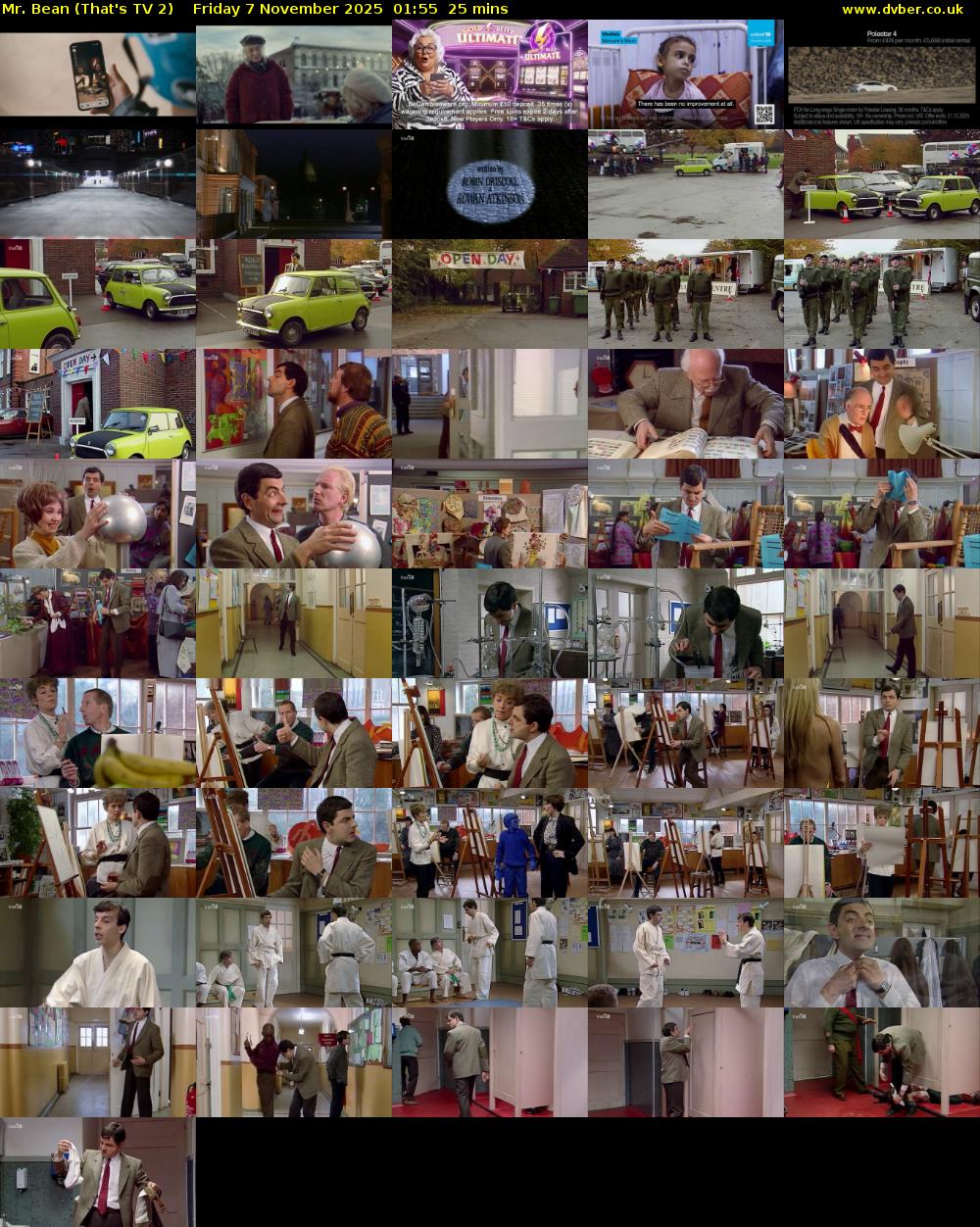 Mr. Bean (That's TV 2) Friday 7 November 2025 01:55 - 02:20