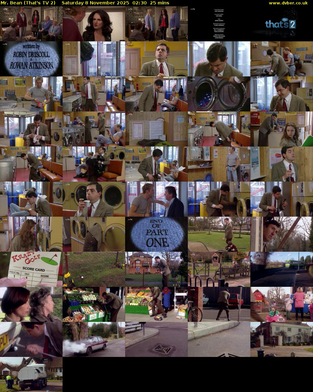 Mr. Bean (That's TV 2) Saturday 8 November 2025 02:30 - 02:55