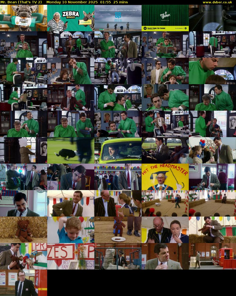 Mr. Bean (That's TV 2) Monday 10 November 2025 01:55 - 02:20