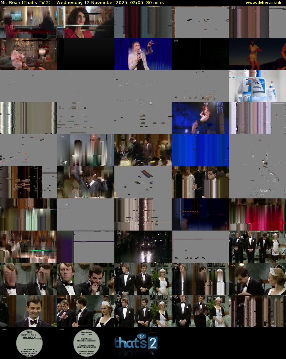 Mr. Bean (That's TV 2) Wednesday 12 November 2025 02:05 - 02:35