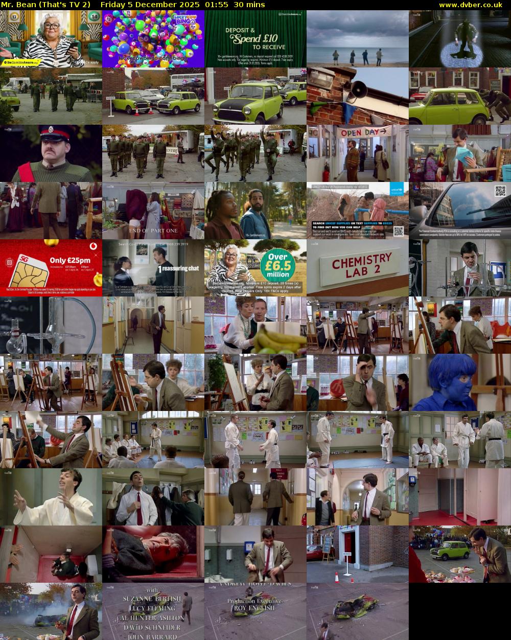 Mr. Bean (That's TV 2) Friday 5 December 2025 01:55 - 02:25