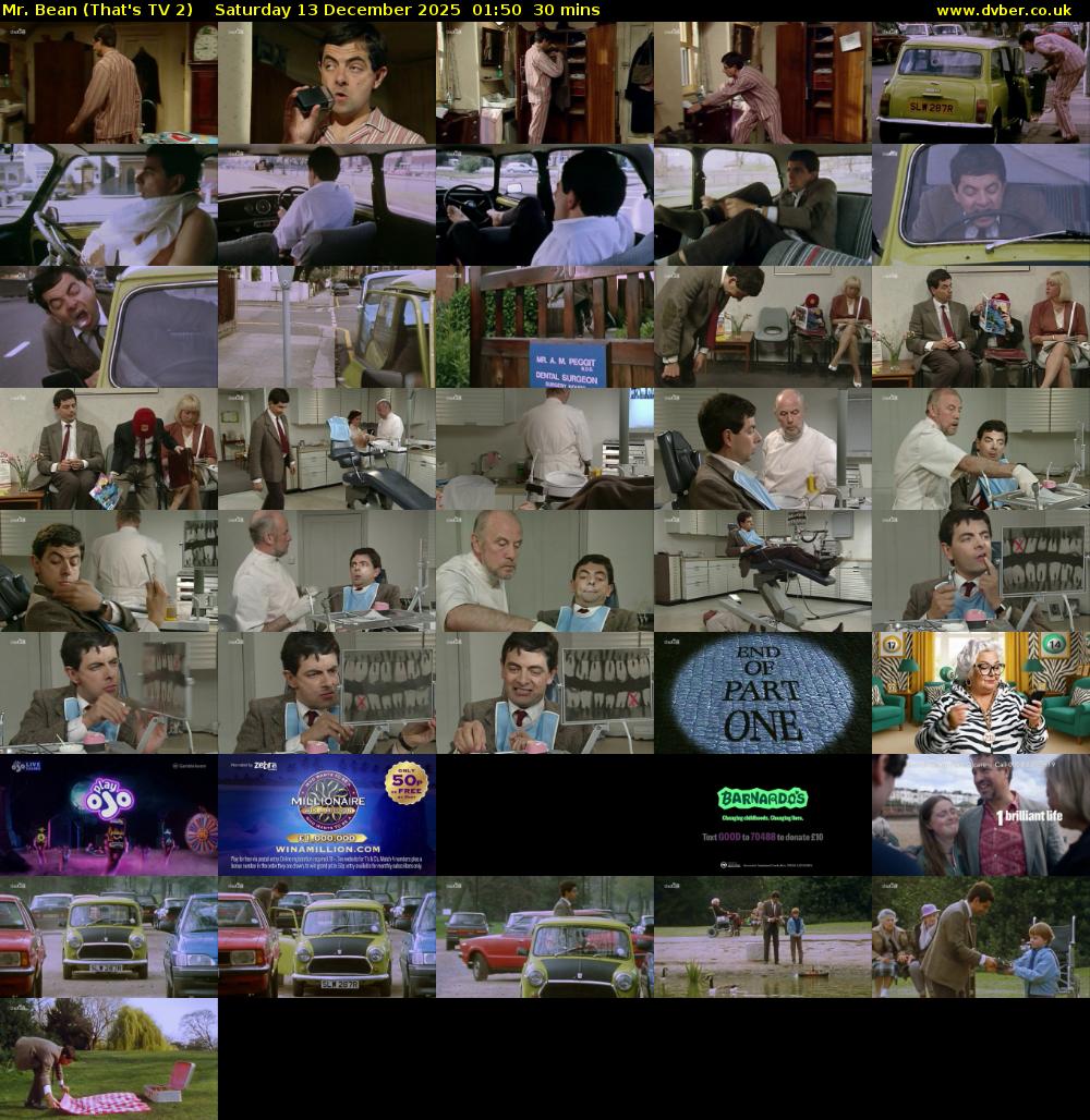 Mr. Bean (That's TV 2) Saturday 13 December 2025 01:50 - 02:20