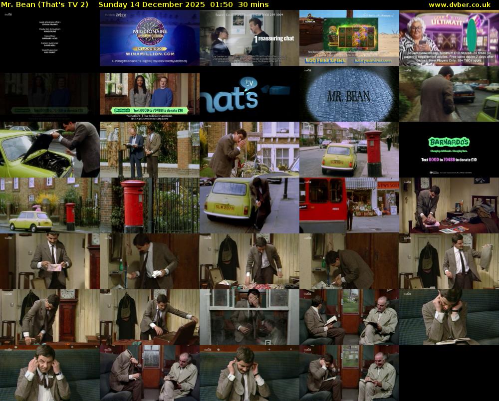 Mr. Bean (That's TV 2) Sunday 14 December 2025 01:50 - 02:20