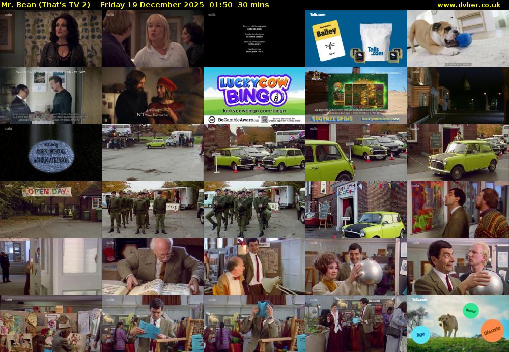 Mr. Bean (That's TV 2) Friday 19 December 2025 01:50 - 02:20