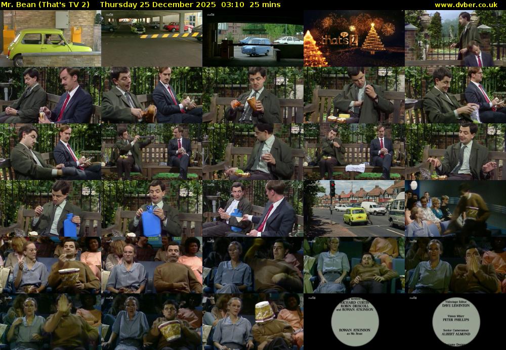 Mr. Bean (That's TV 2) Thursday 25 December 2025 03:10 - 03:35