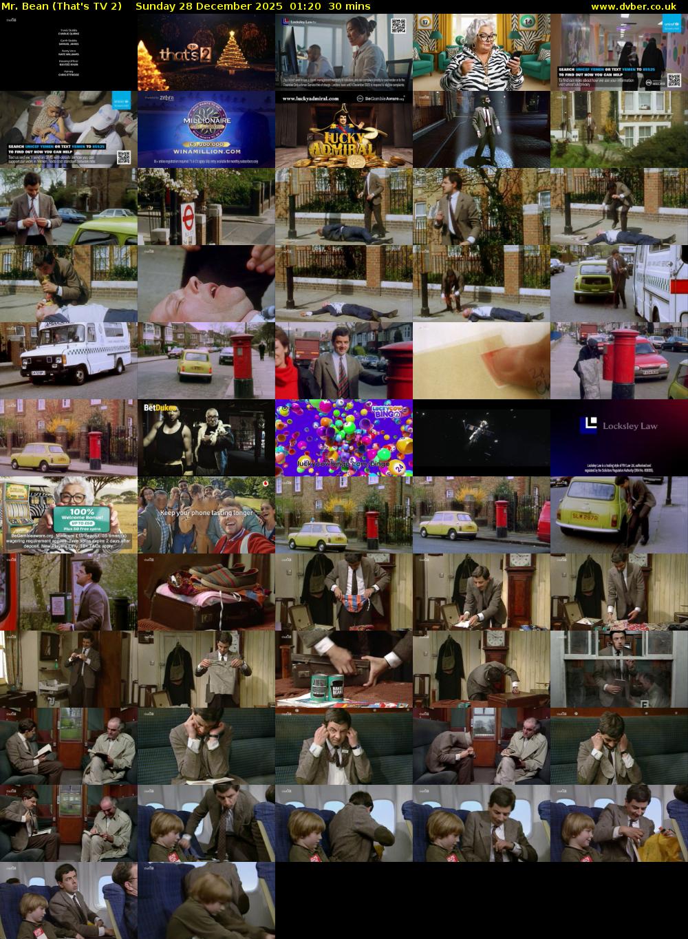 Mr. Bean (That's TV 2) Sunday 28 December 2025 01:20 - 01:50