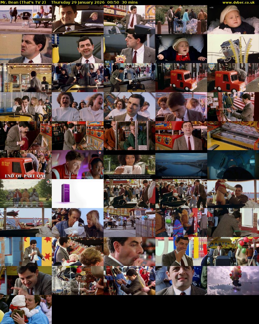 Mr. Bean (That's TV 2) Thursday 29 January 2026 00:50 - 01:20