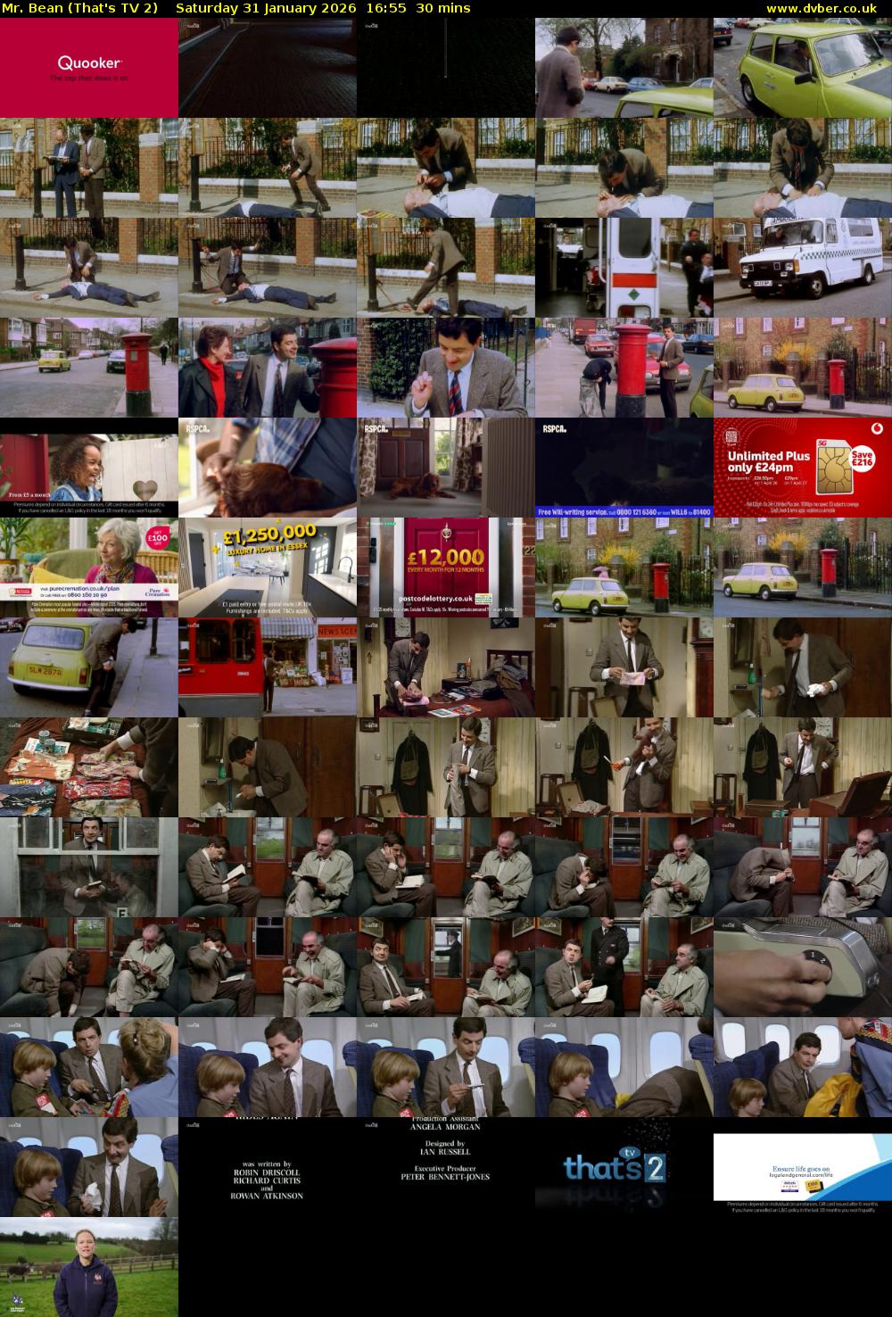 Mr. Bean (That's TV 2) Saturday 31 January 2026 16:55 - 17:25