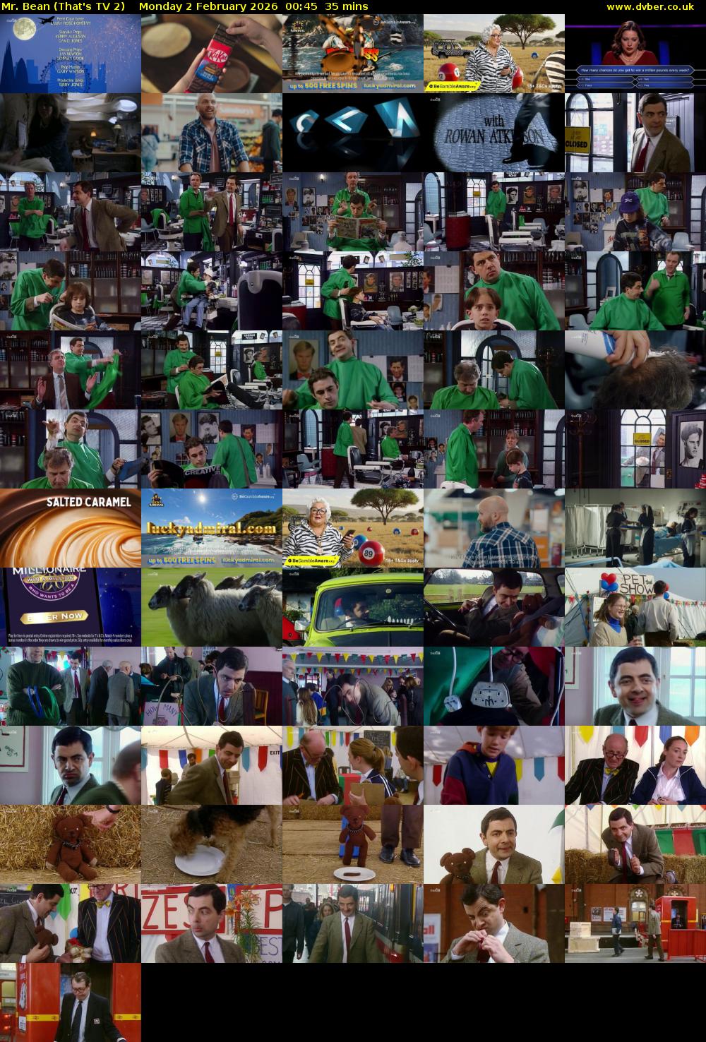 Mr. Bean (That's TV 2) Monday 2 February 2026 00:45 - 01:20