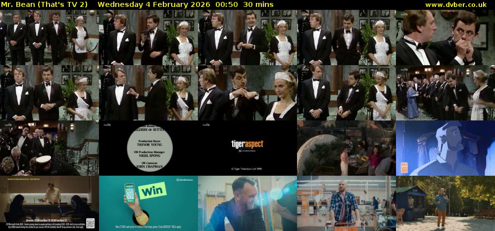 Mr. Bean (That's TV 2) Wednesday 4 February 2026 00:50 - 01:20