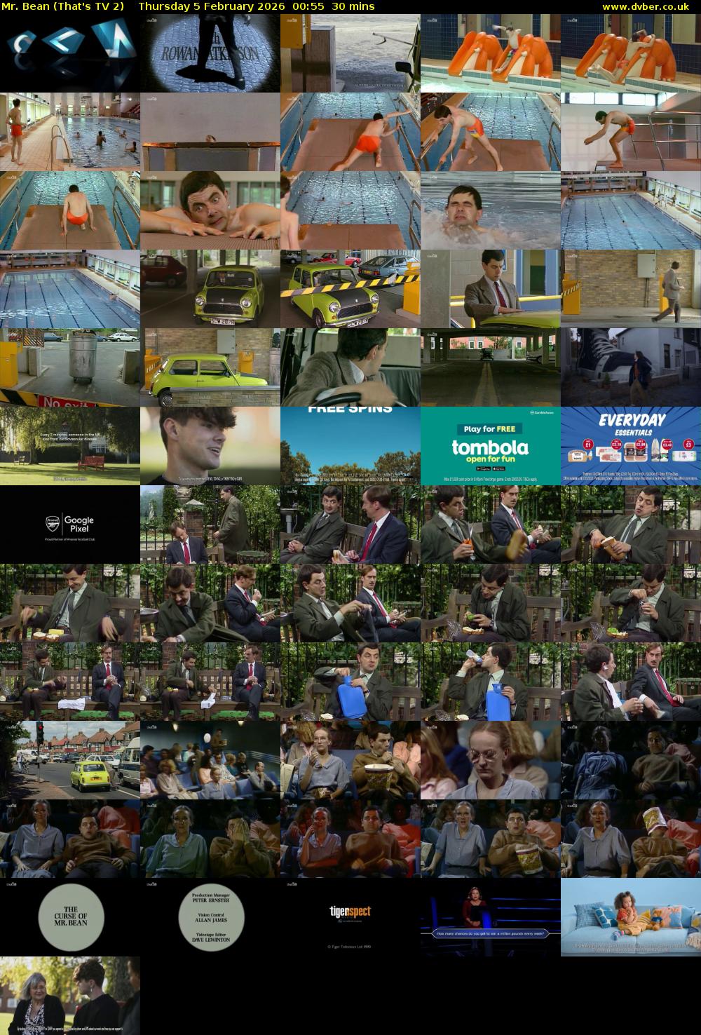 Mr. Bean (That's TV 2) Thursday 5 February 2026 00:55 - 01:25