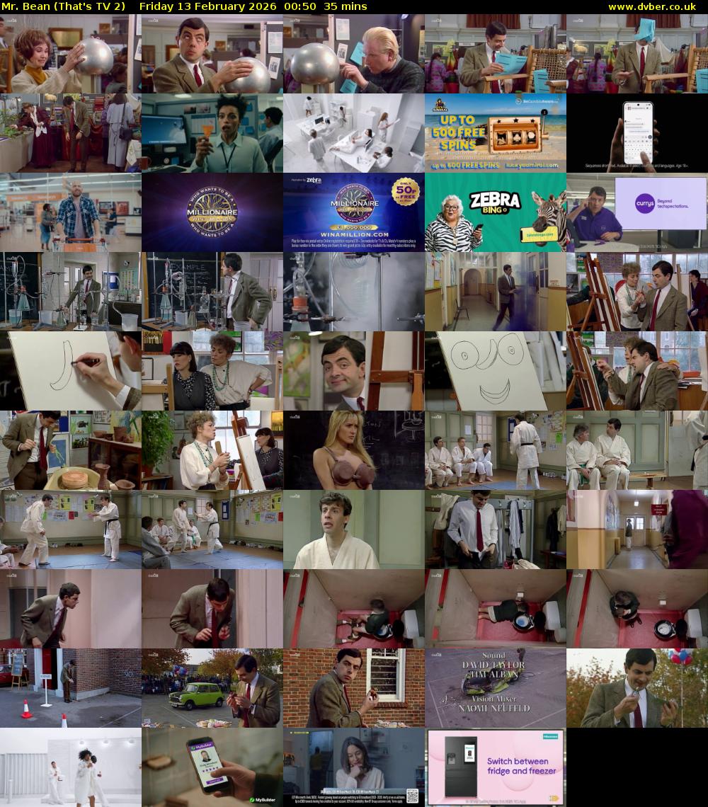 Mr. Bean (That's TV 2) Friday 13 February 2026 00:50 - 01:25
