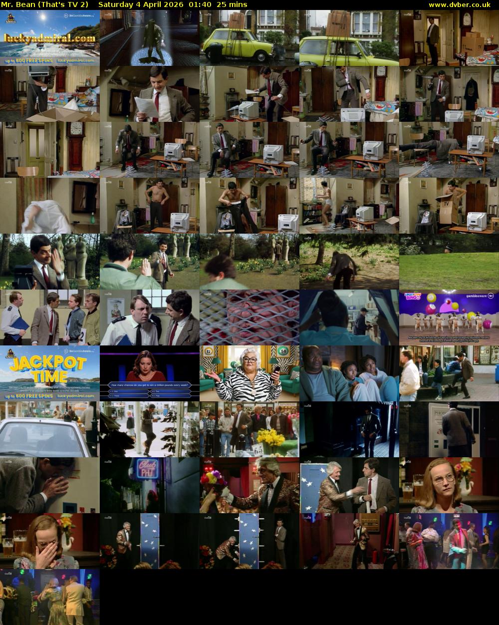 Mr. Bean (That's TV 2) Saturday 4 April 2026 01:40 - 02:05