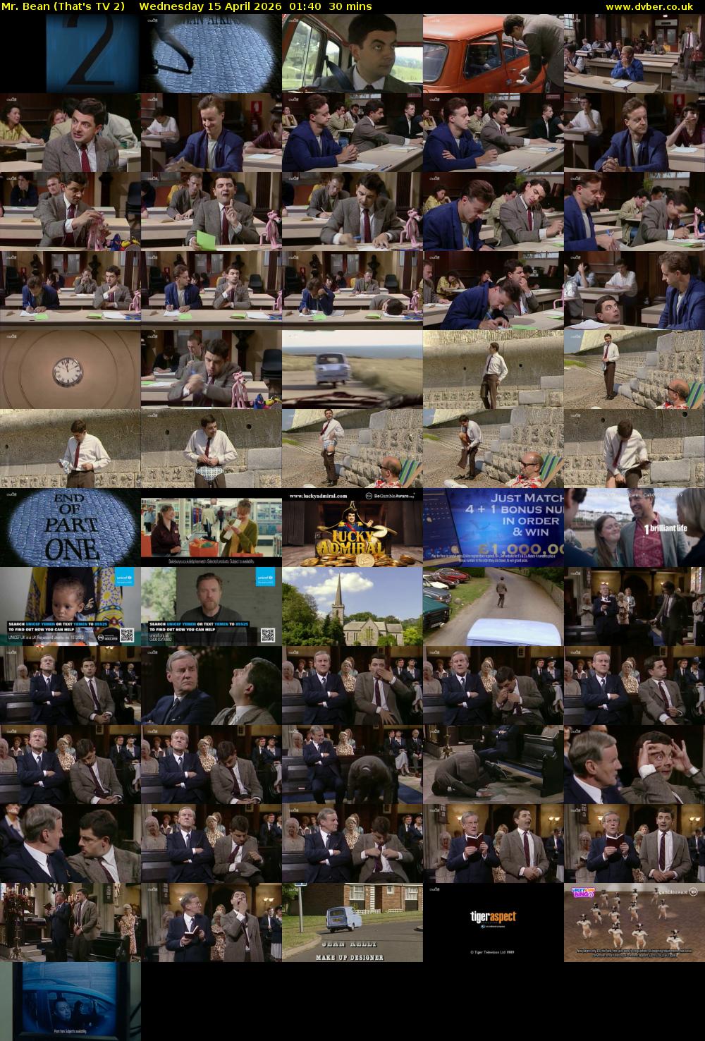 Mr. Bean (That's TV 2) Wednesday 15 April 2026 01:40 - 02:10