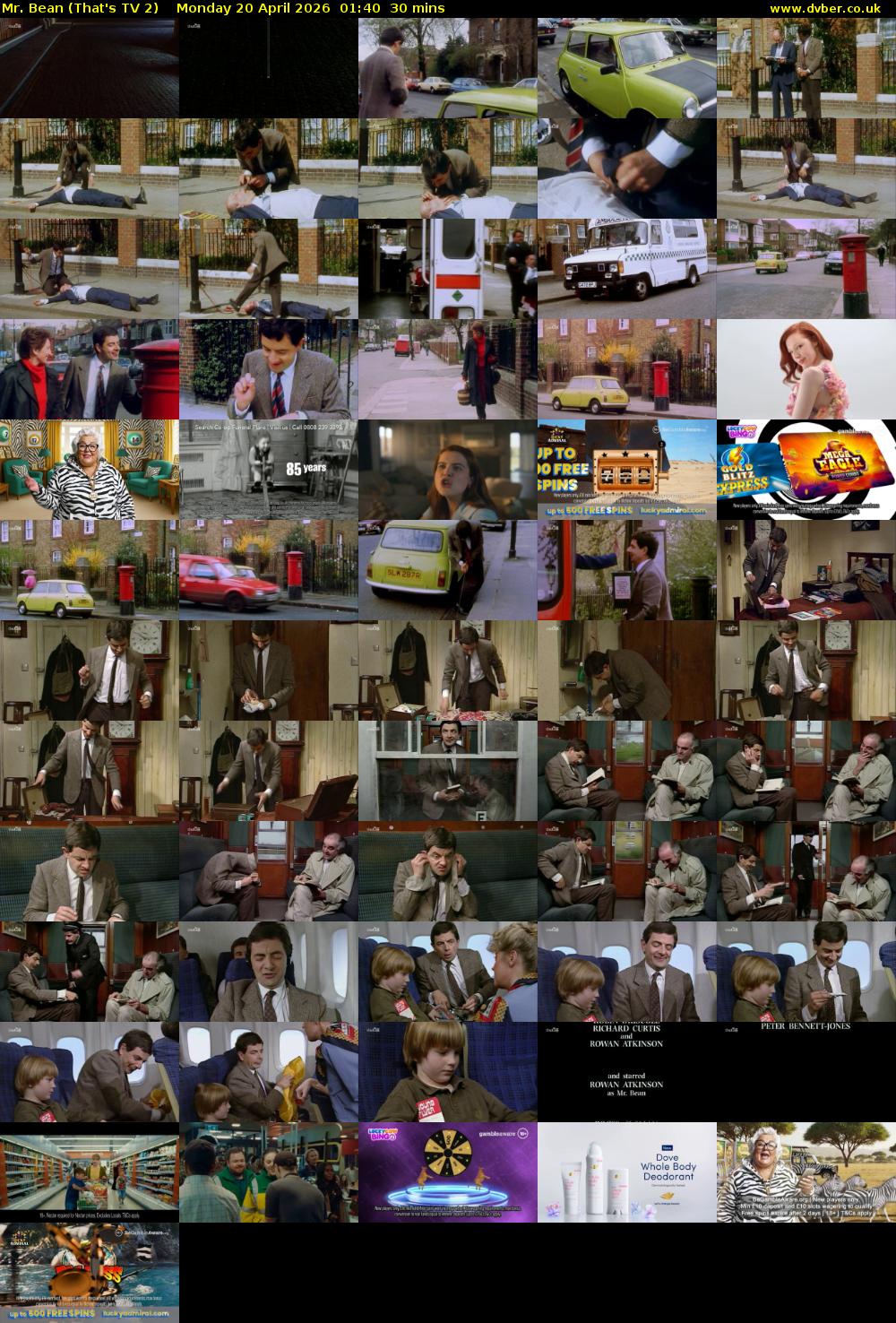 Mr. Bean (That's TV 2) Monday 20 April 2026 01:40 - 02:10