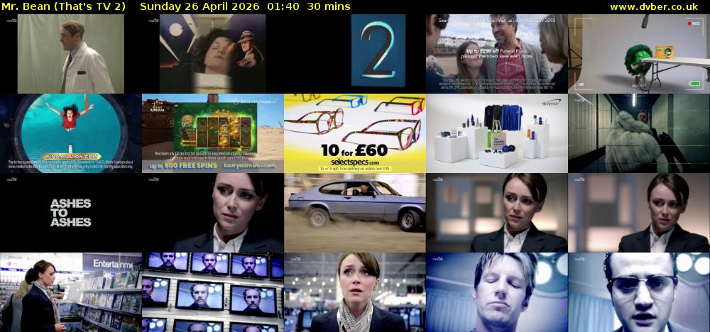 Mr. Bean (That's TV 2) Sunday 26 April 2026 01:40 - 02:10