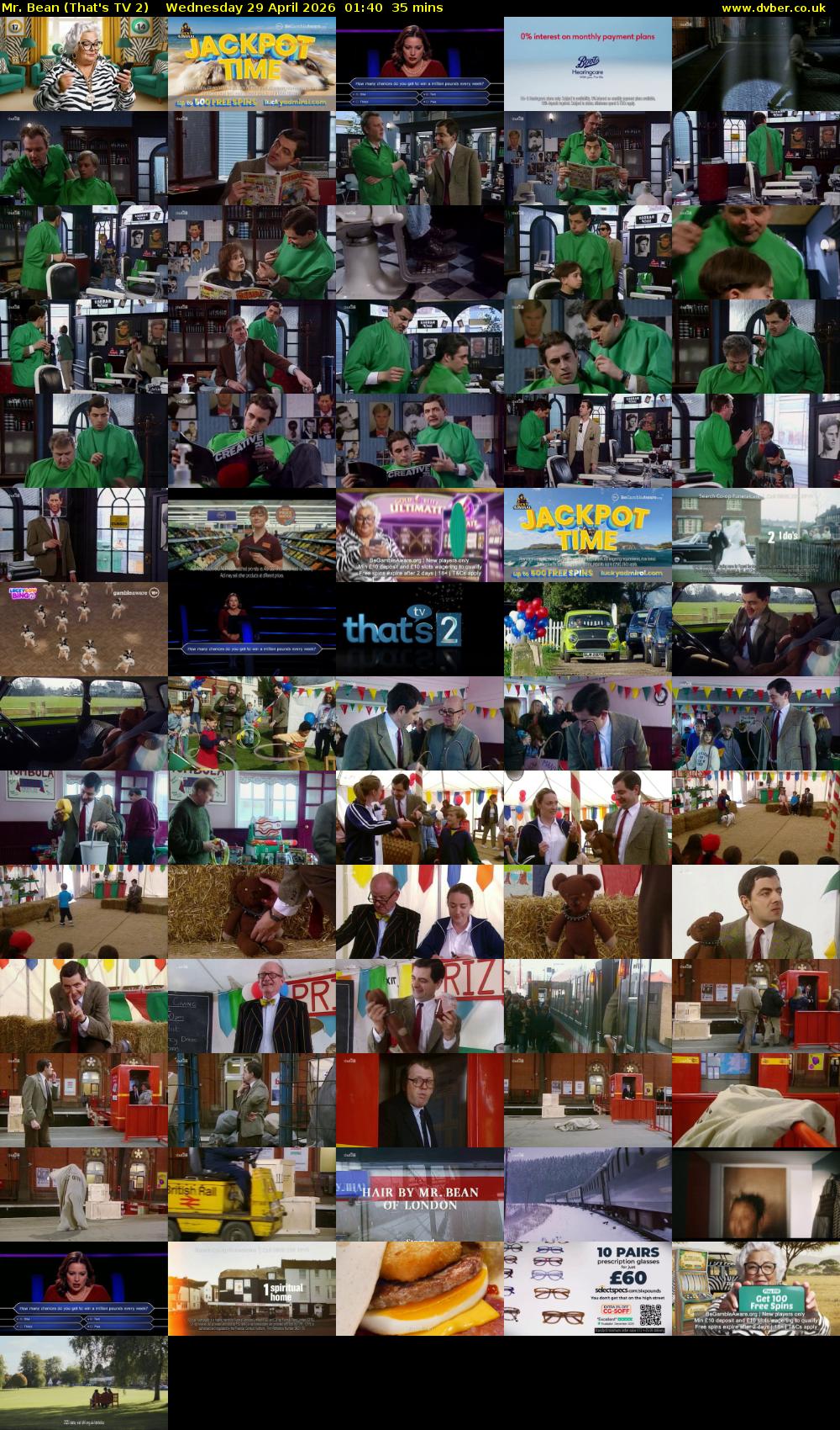 Mr. Bean (That's TV 2) Wednesday 29 April 2026 01:40 - 02:15