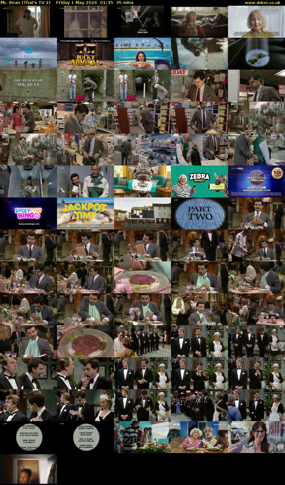 Mr. Bean (That's TV 2) Friday 1 May 2026 01:35 - 02:10