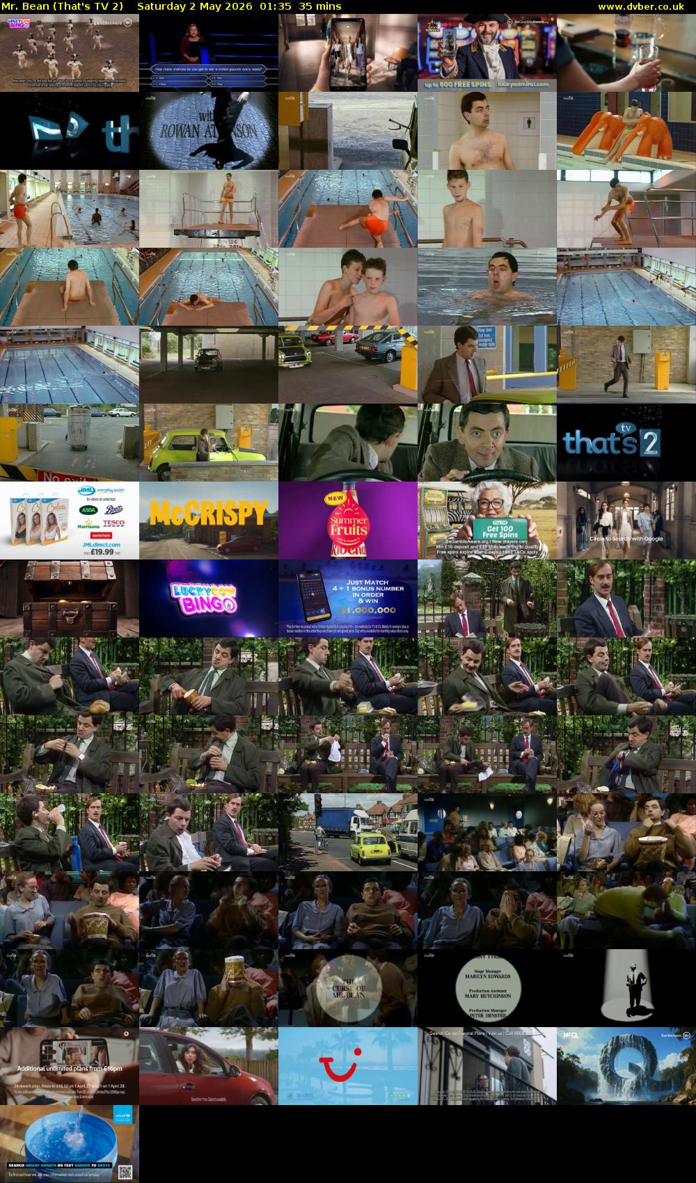 Mr. Bean (That's TV 2) Saturday 2 May 2026 01:35 - 02:10