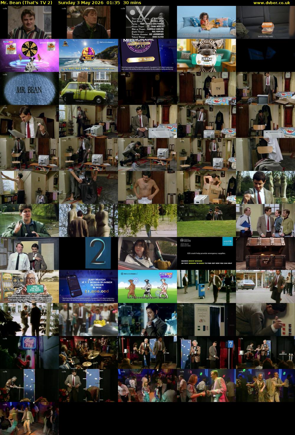 Mr. Bean (That's TV 2) Sunday 3 May 2026 01:35 - 02:05