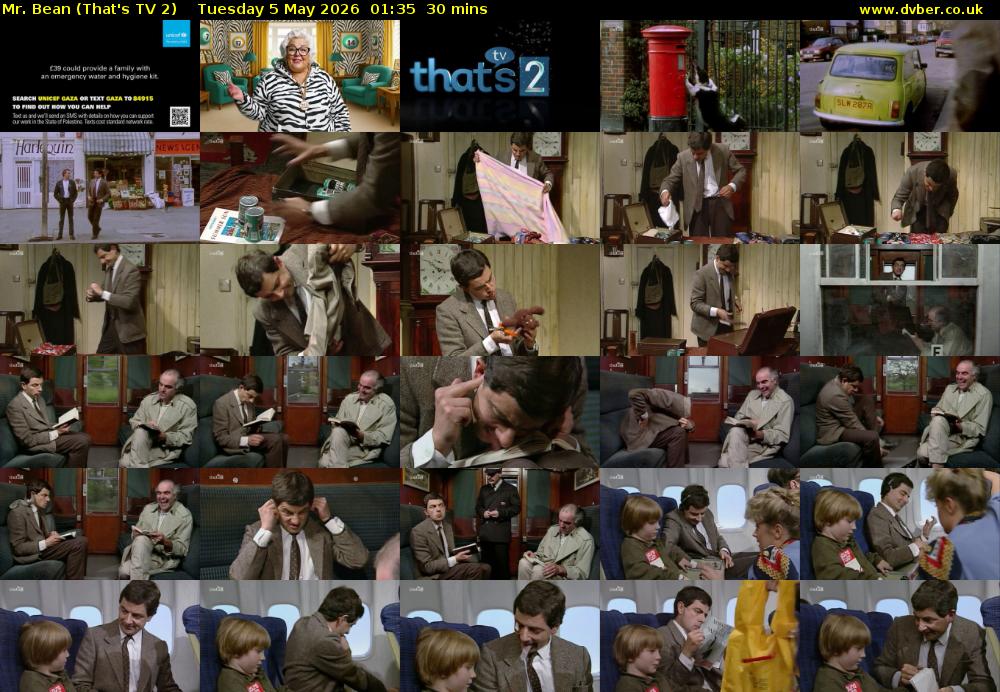 Mr. Bean (That's TV 2) Tuesday 5 May 2026 01:35 - 02:05