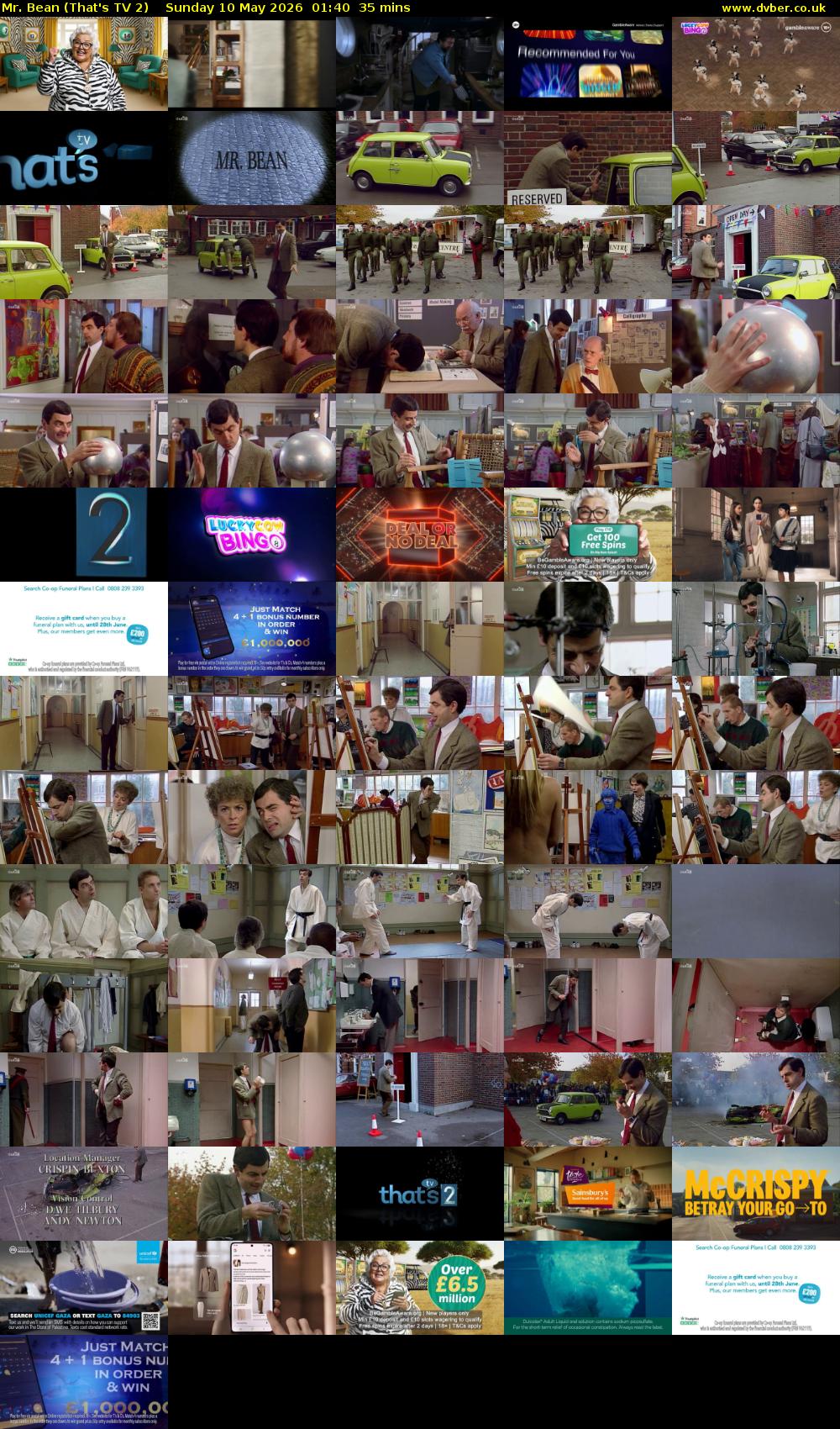 Mr. Bean (That's TV 2) Sunday 10 May 2026 01:40 - 02:15