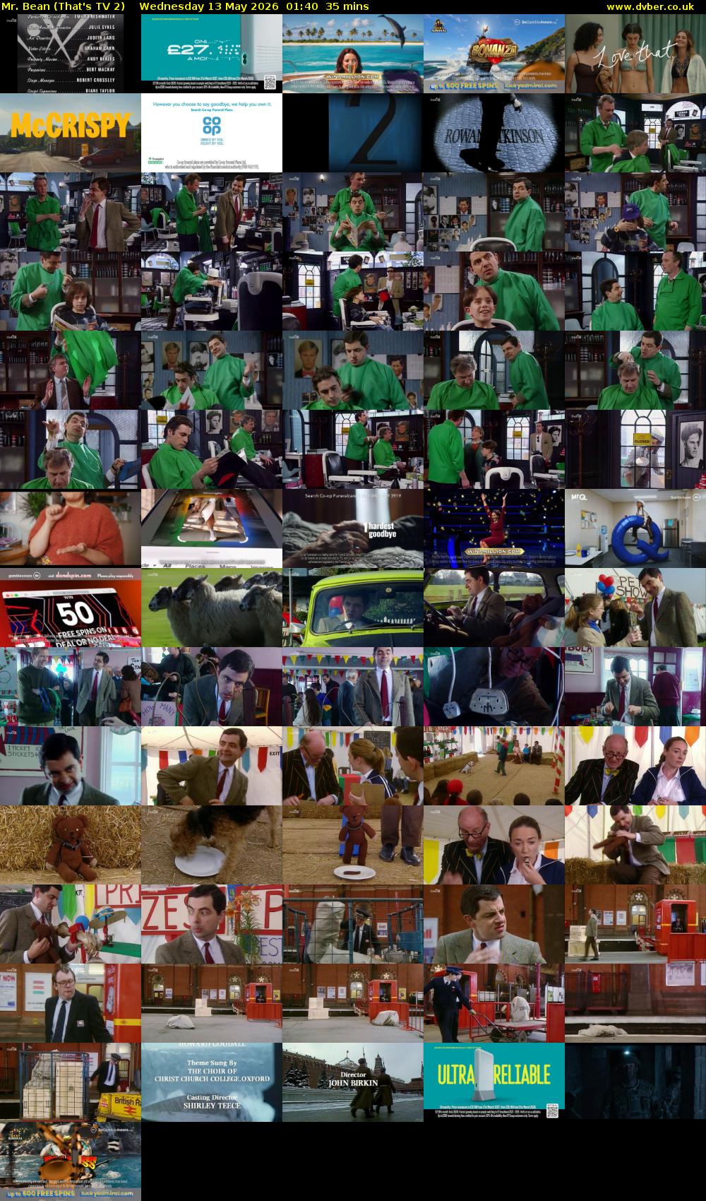 Mr. Bean (That's TV 2) Wednesday 13 May 2026 01:40 - 02:15