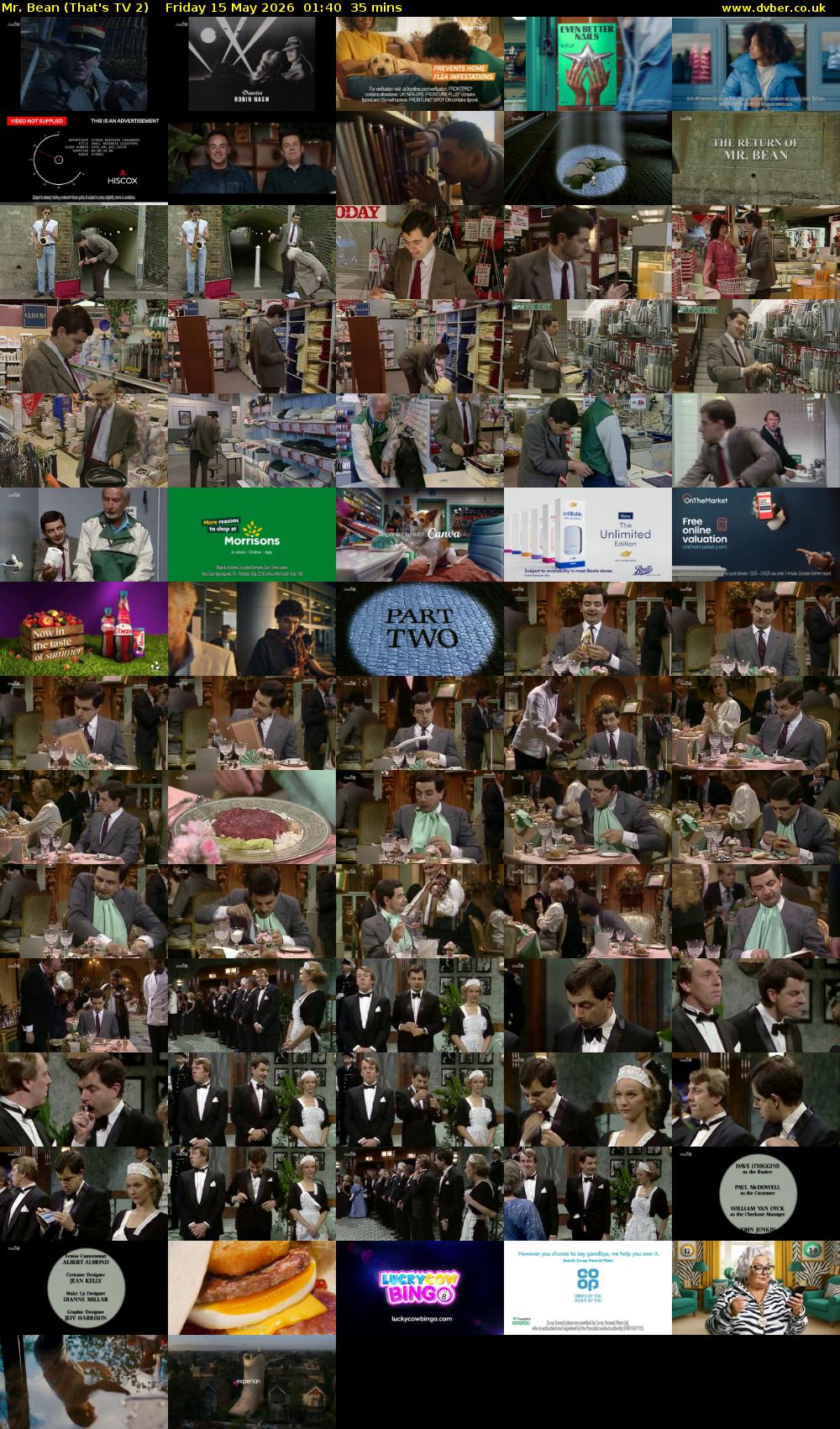 Mr. Bean (That's TV 2) Friday 15 May 2026 01:40 - 02:15