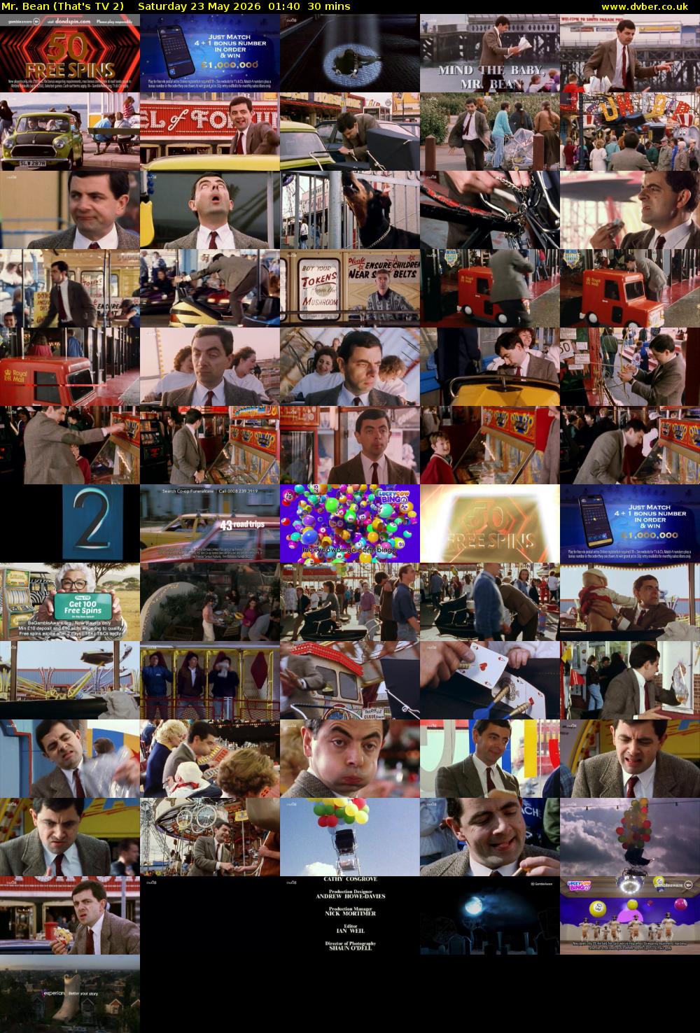 Mr. Bean (That's TV 2) Saturday 23 May 2026 01:40 - 02:10