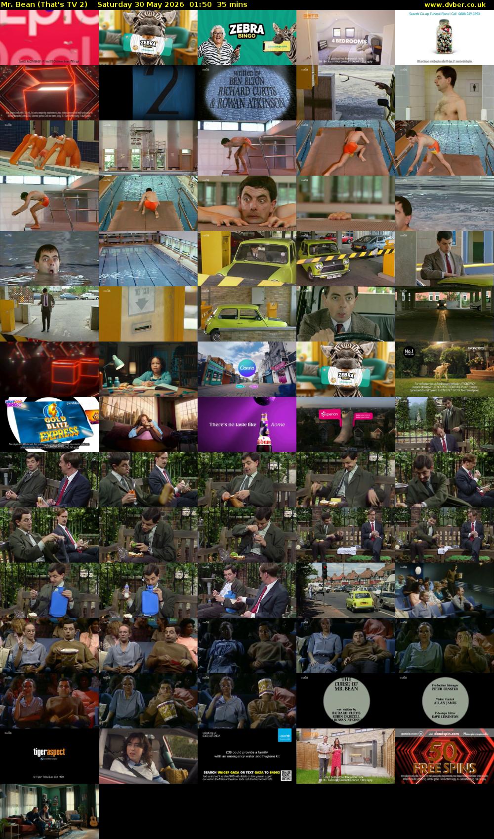 Mr. Bean (That's TV 2) Saturday 30 May 2026 01:50 - 02:25