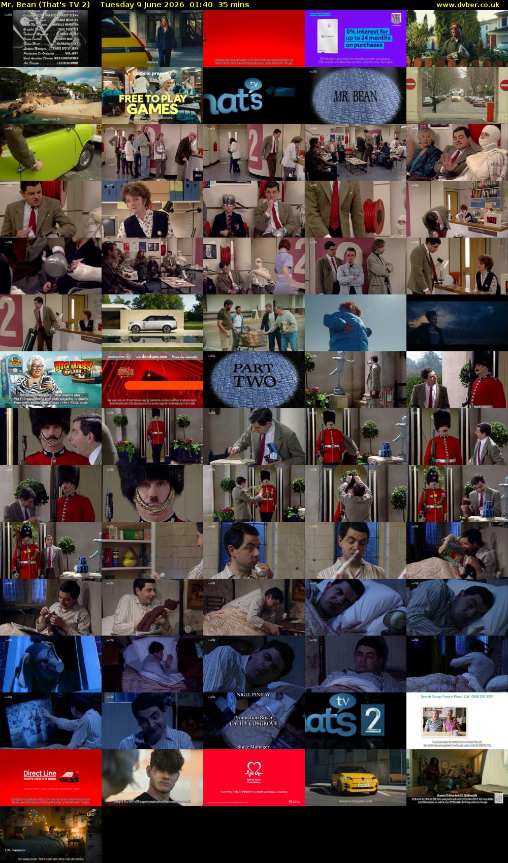 Mr. Bean (That's TV 2) Tuesday 9 June 2026 01:40 - 02:15