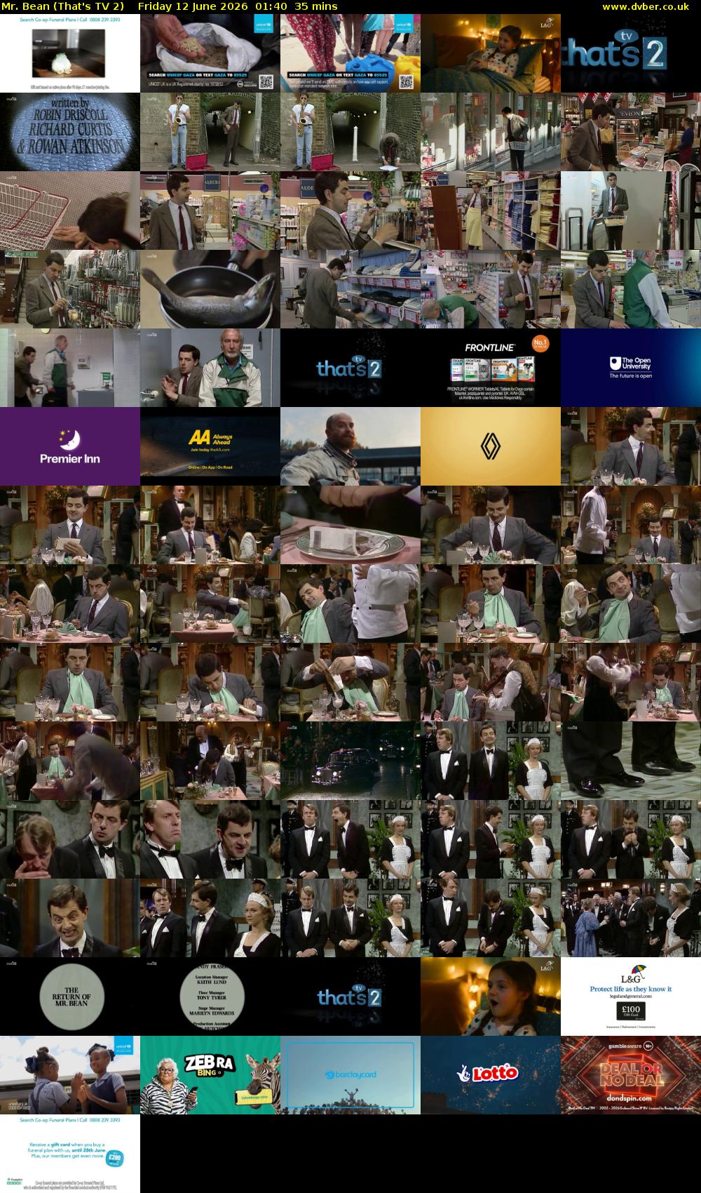 Mr. Bean (That's TV 2) Friday 12 June 2026 01:40 - 02:15