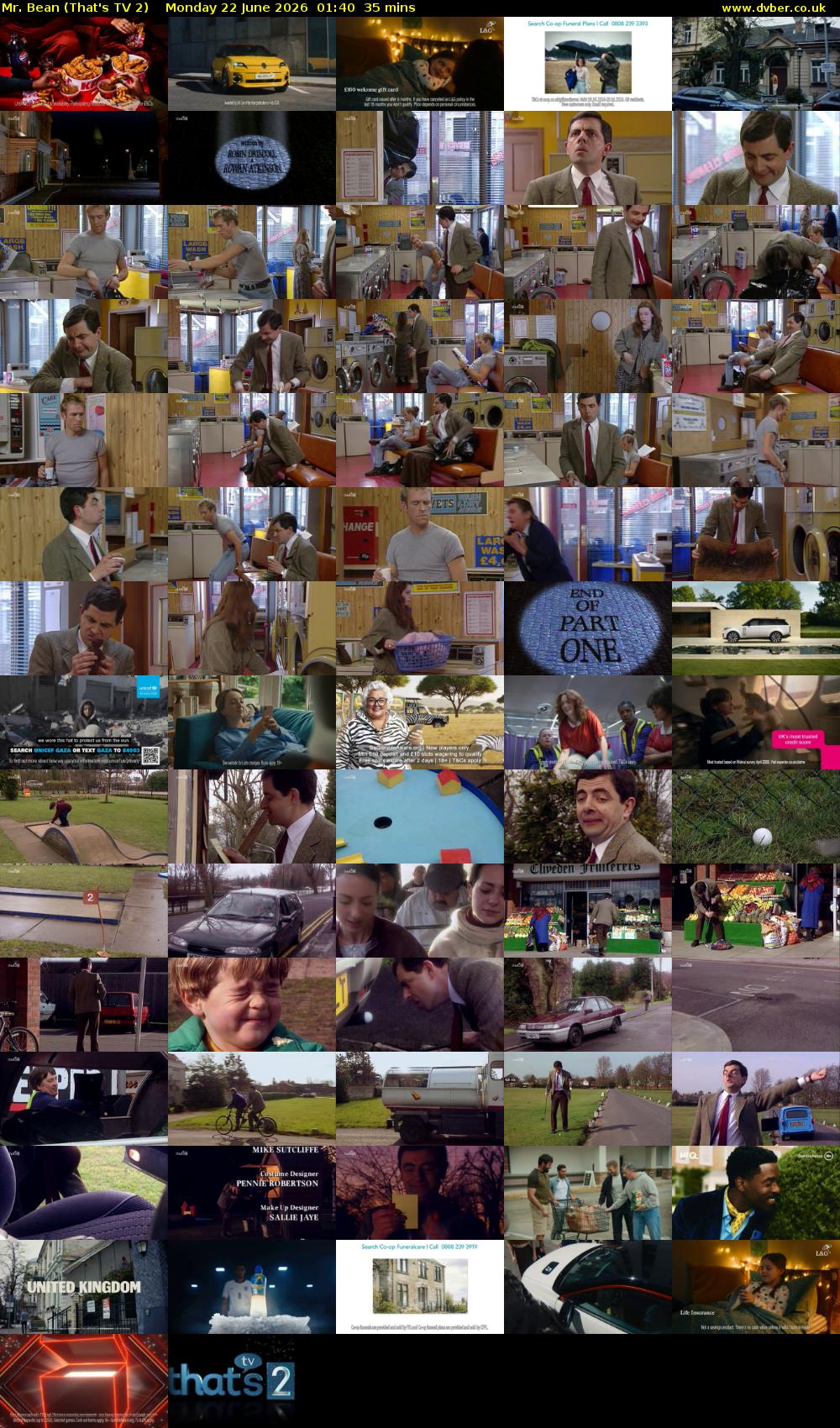 Mr. Bean (That's TV 2) Monday 22 June 2026 01:40 - 02:15