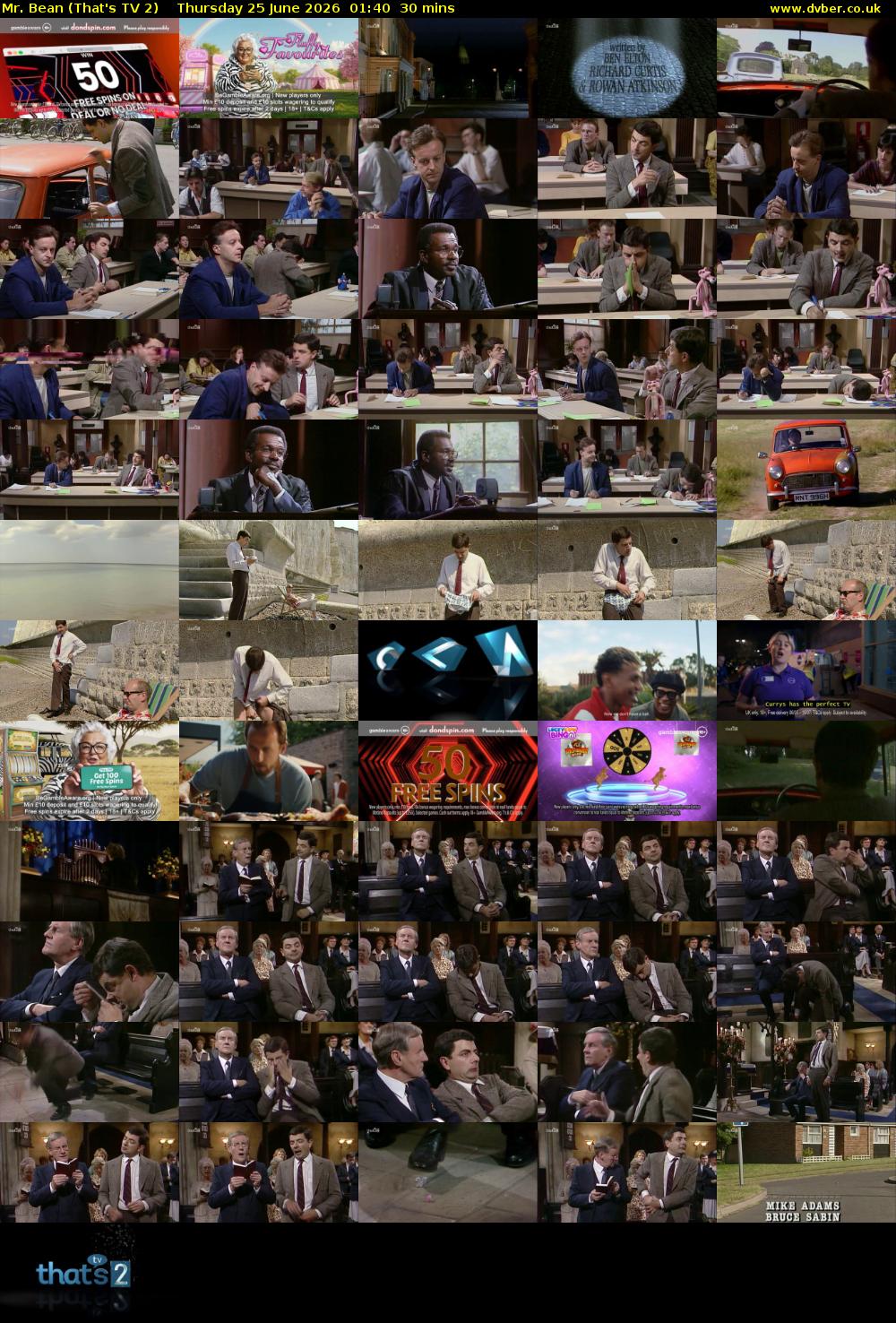Mr. Bean (That's TV 2) Thursday 25 June 2026 01:40 - 02:10