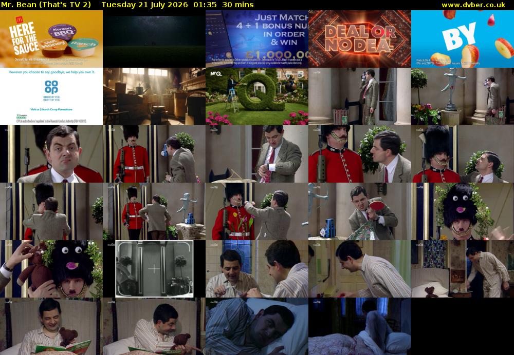 Mr. Bean (That's TV 2) Tuesday 21 July 2026 01:35 - 02:05