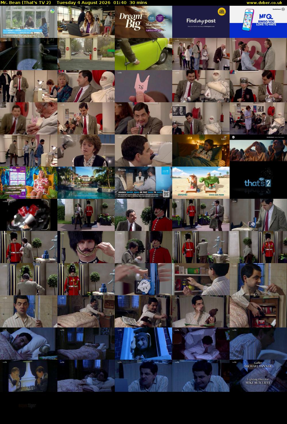 Mr. Bean (That's TV 2) Tuesday 4 August 2026 01:40 - 02:10