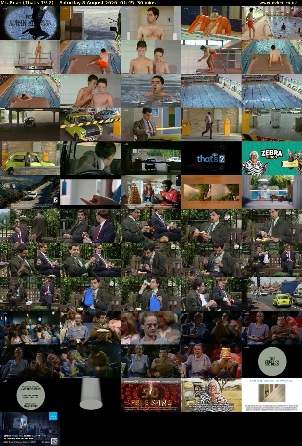 Mr. Bean (That's TV 2) Saturday 8 August 2026 01:45 - 02:15