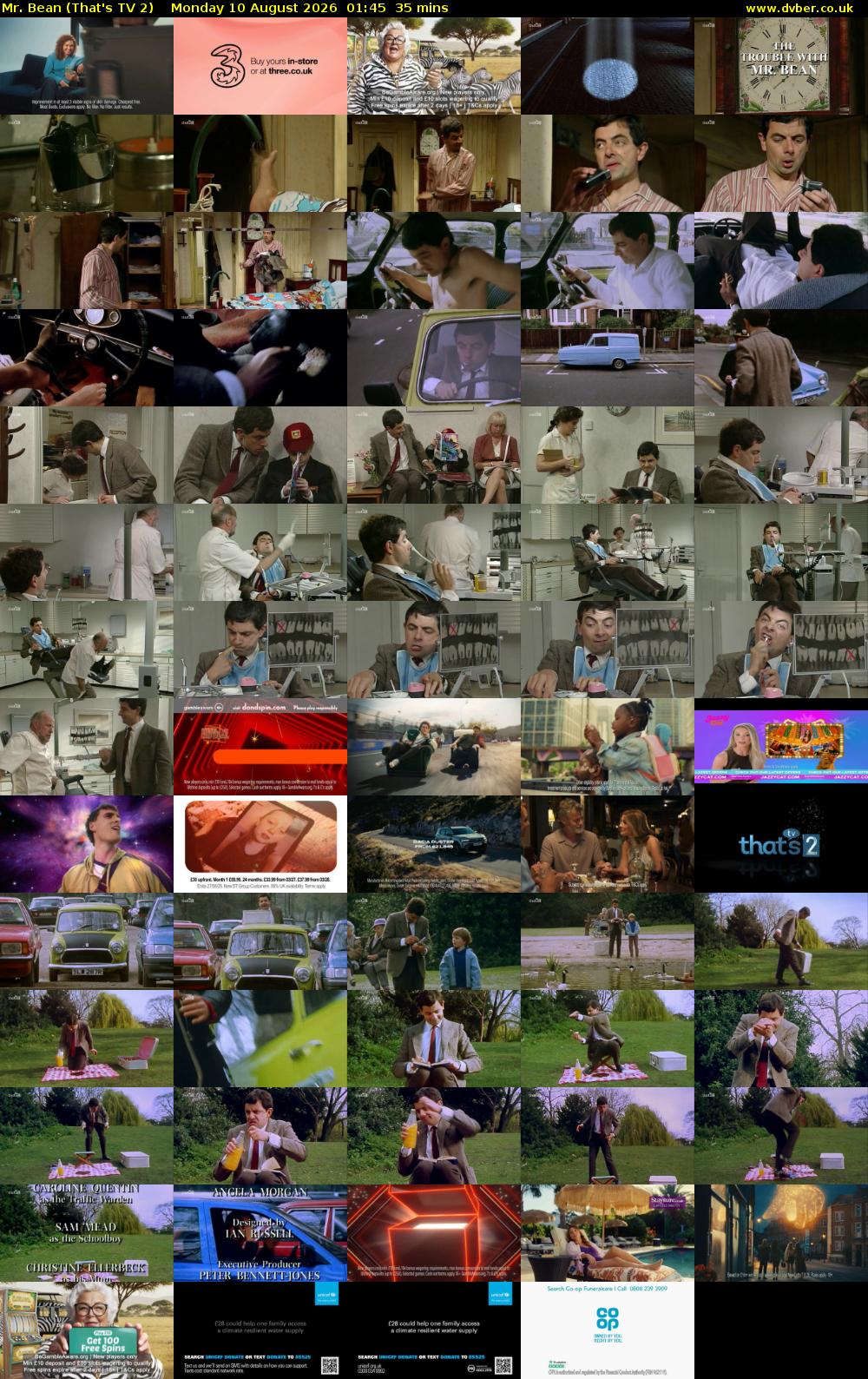 Mr. Bean (That's TV 2) Monday 10 August 2026 01:45 - 02:20