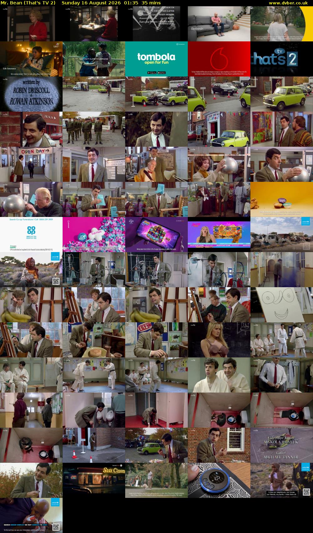 Mr. Bean (That's TV 2) Sunday 16 August 2026 01:35 - 02:10