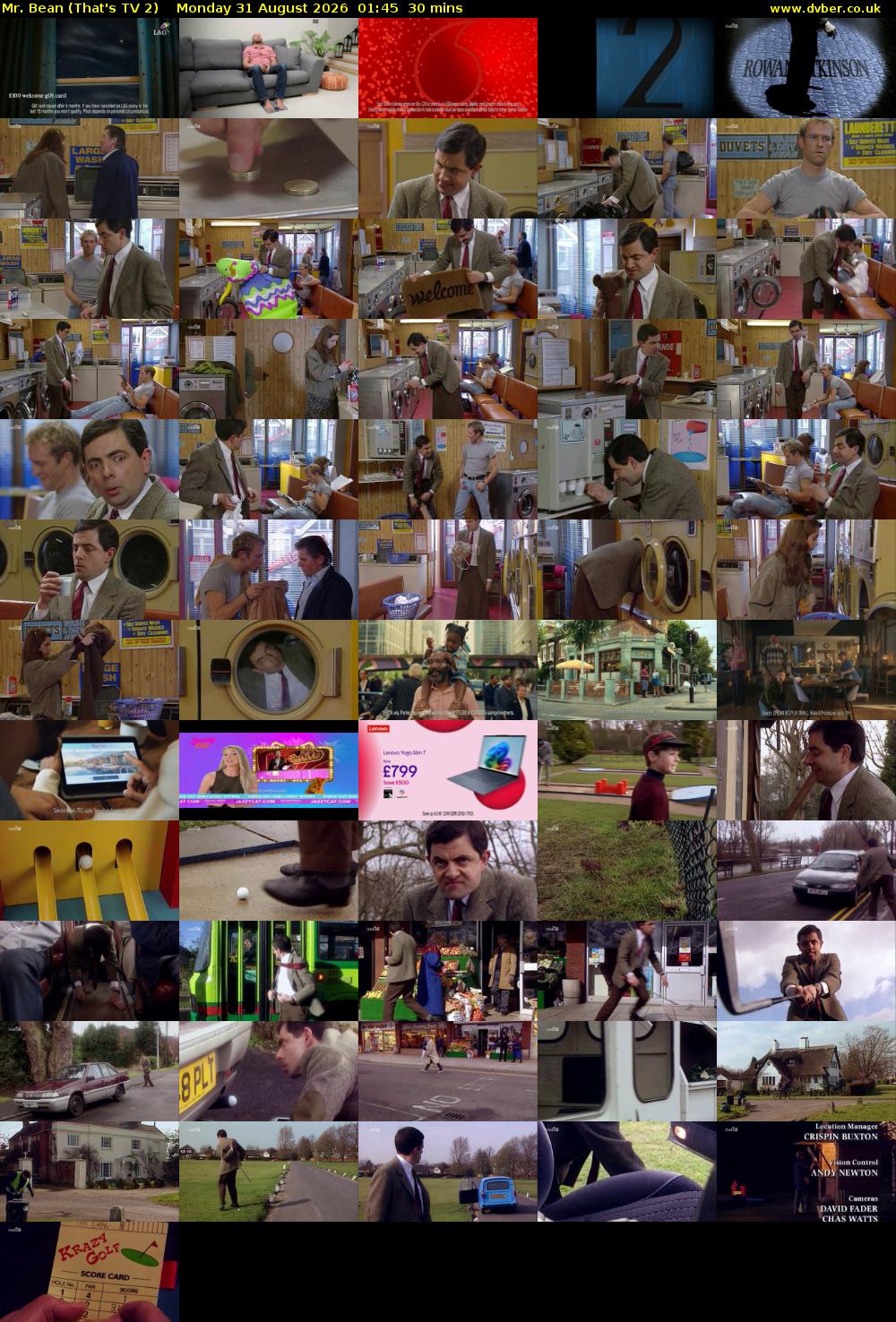 Mr. Bean (That's TV 2) Monday 31 August 2026 01:45 - 02:15